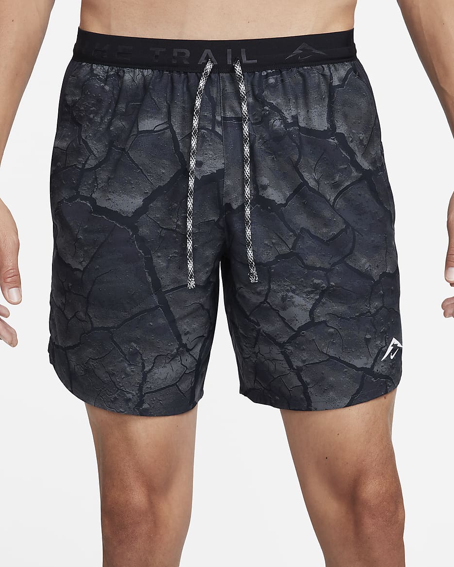 Nike Dri FIT Stride Men s 18cm approx. Brief Lined Printed Running Shorts. Nike CA